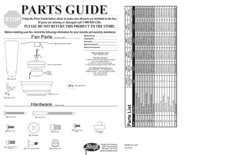 Hunter 23860 Parts guide