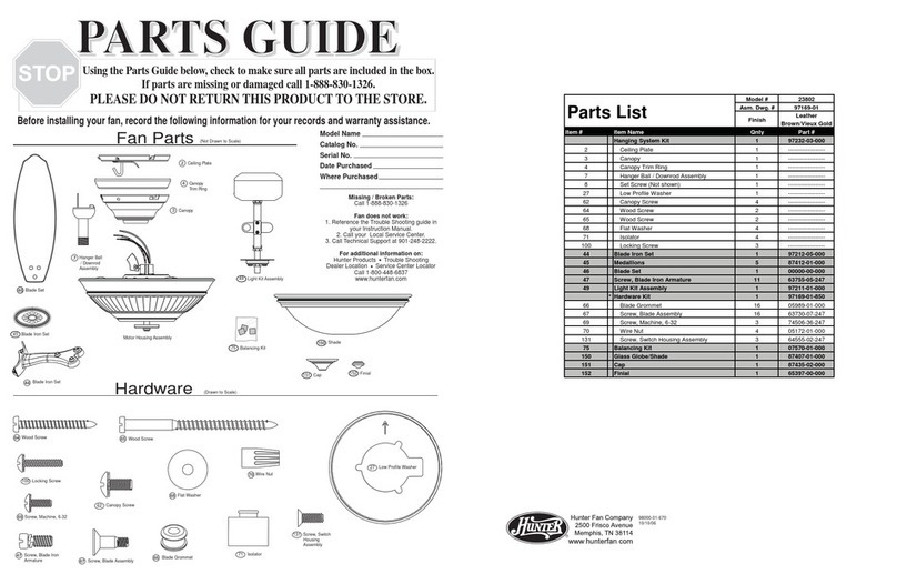 Hunter 23802 Parts guide