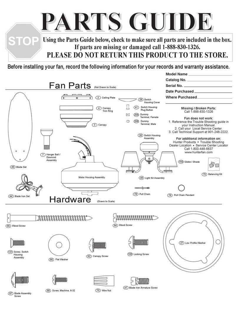 Hunter 23781 Parts guide