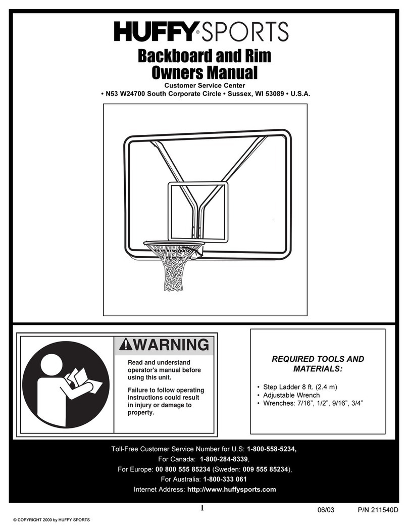 Huffy Backboard and Rim owner's manual
