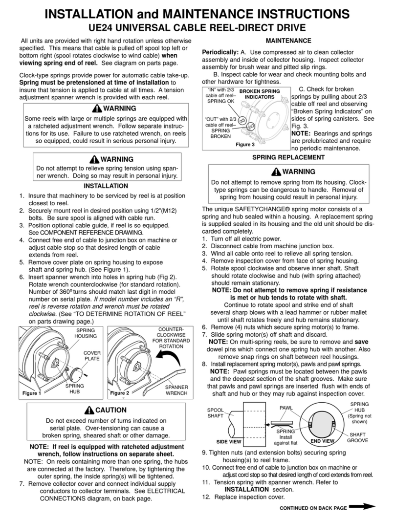 Hubbell Universal Cable Reel-Direct Drive UE24 User manual