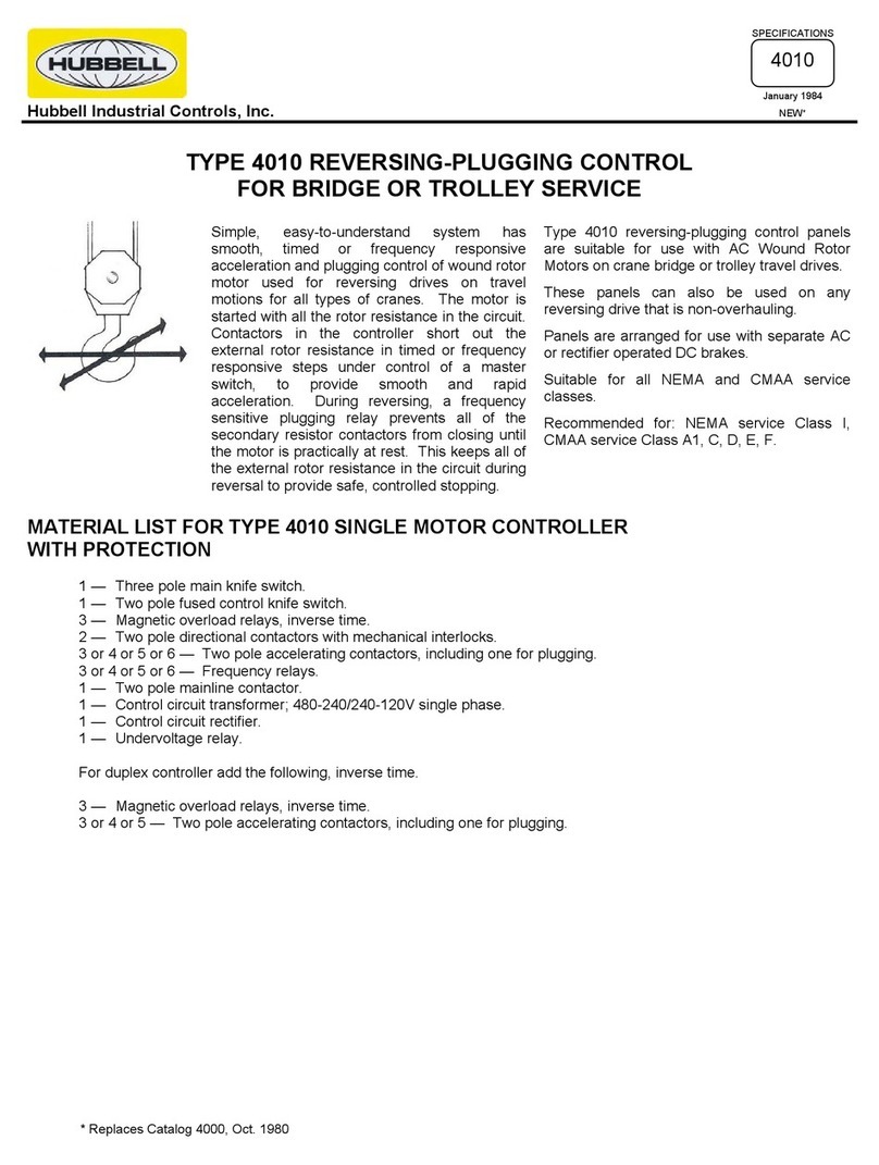 Hubbell Reversing-Plugging Control 4010 User manual