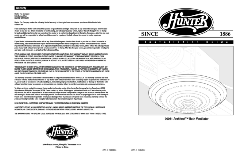 Hunter ARCHITECT 90061 User manual