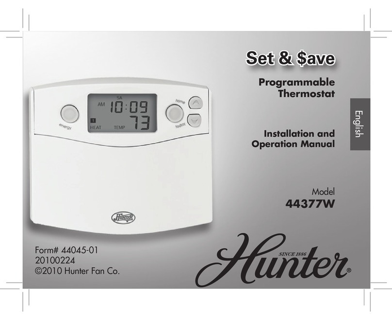 Hunter Set & Save 44377W Installation and operation manual Hunter Set & Save 44377W Installation and operation manual