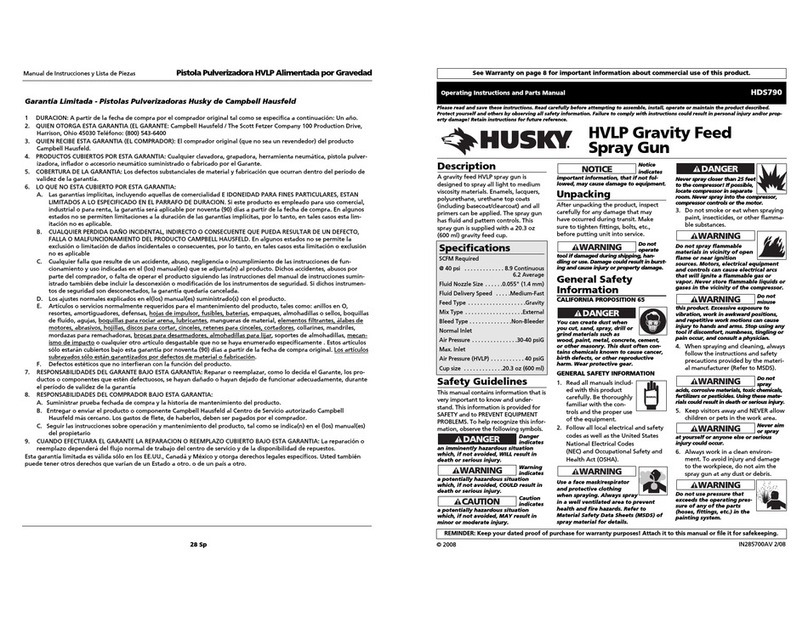 Husky HDS790 Service manual