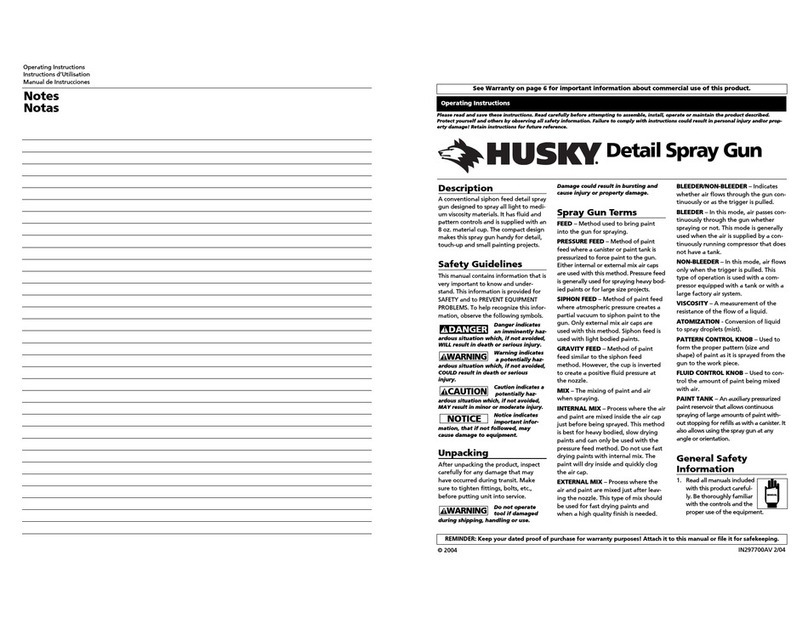Husky Spray Gun operating instructions