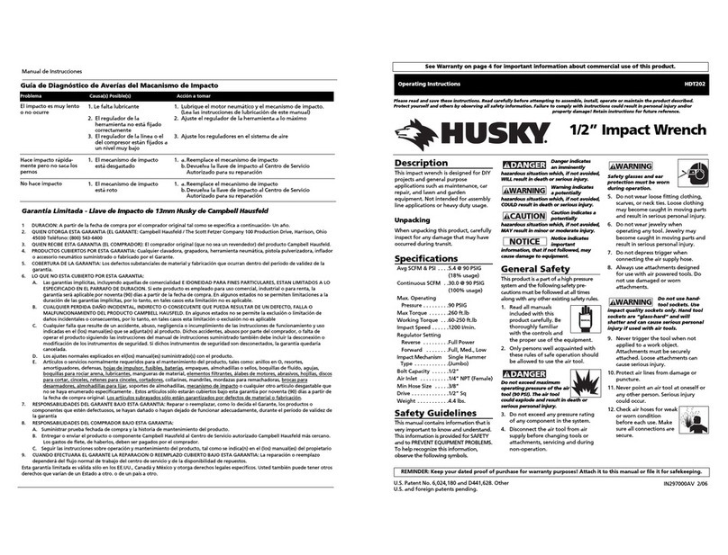 Husky Impact Wrench User manual