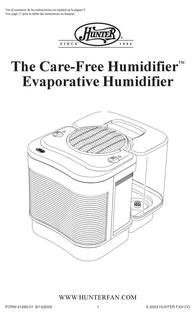 Hunter The Care Free Humidifier User manual