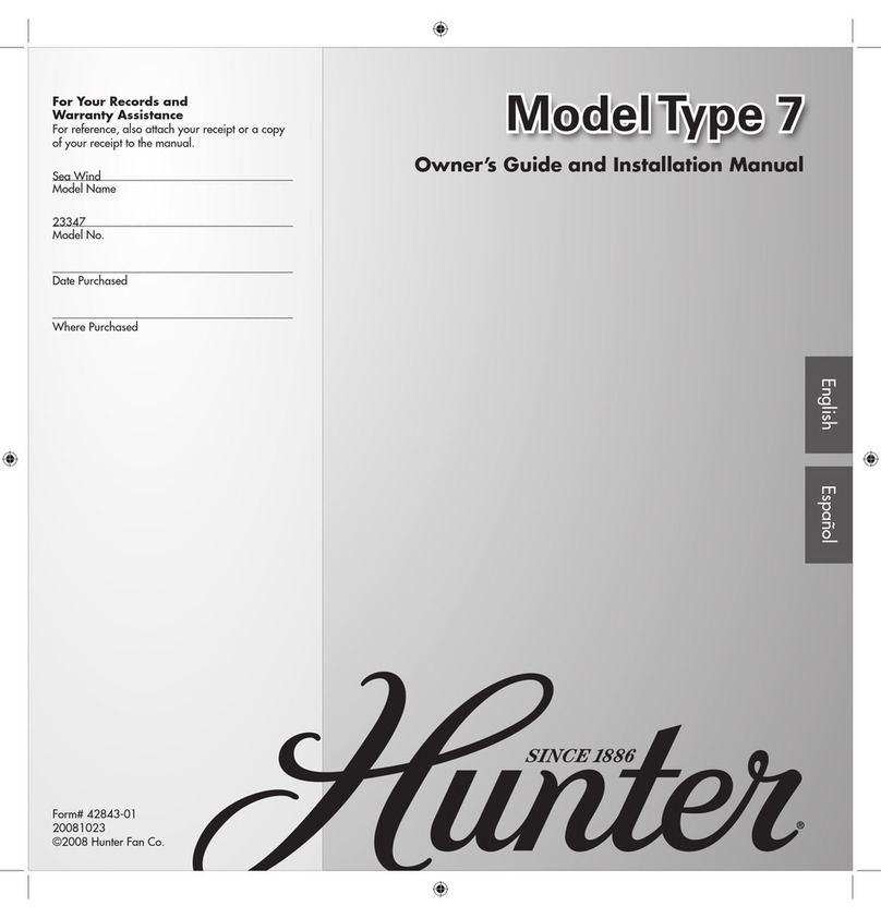 Hunter MODEL TYPE 7 23347 Service manual