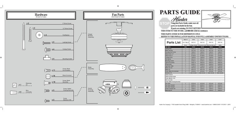 Hunter 23898 Parts guide