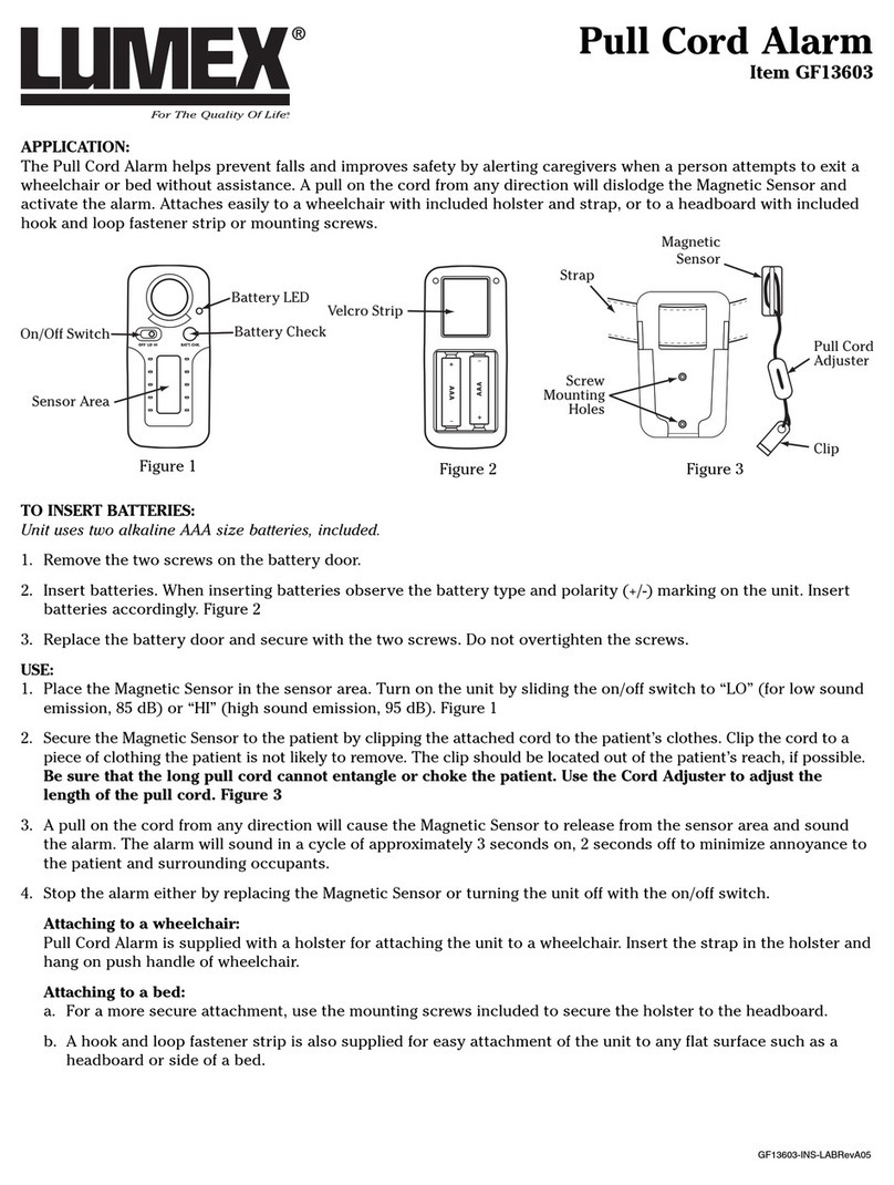 Lumex PULL CORD ALARM GF13603 user manual