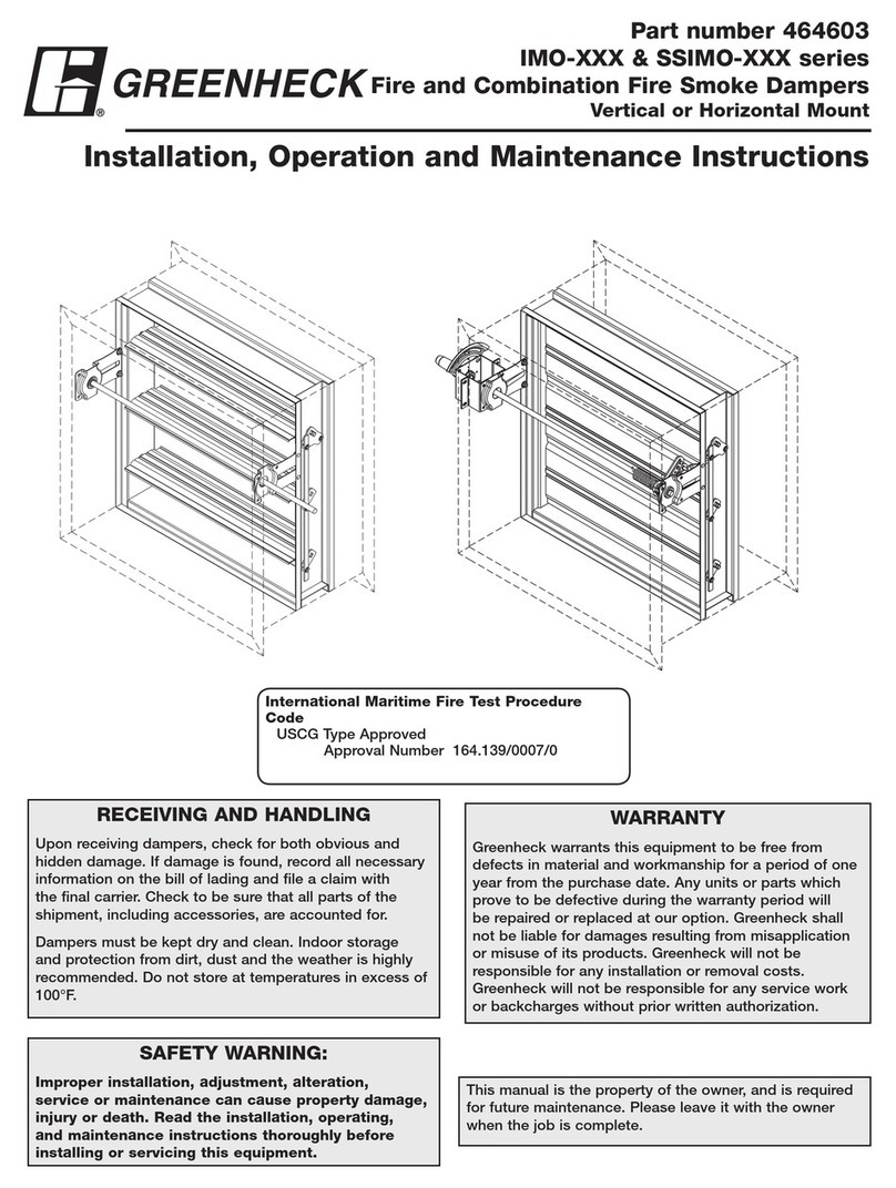 Greenheck 464603 Installation, operation and maintenance instructions Greenheck 464603 Installation, operation and maintenance instructions