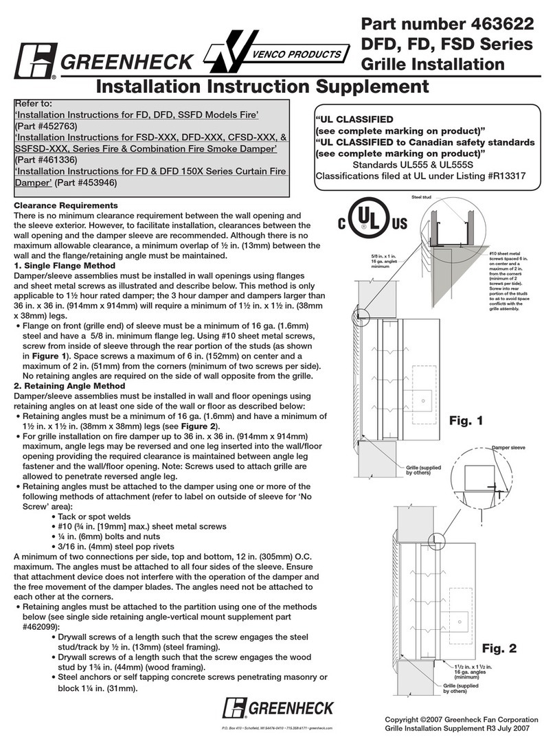 Greenheck DFD Series Owner's manual