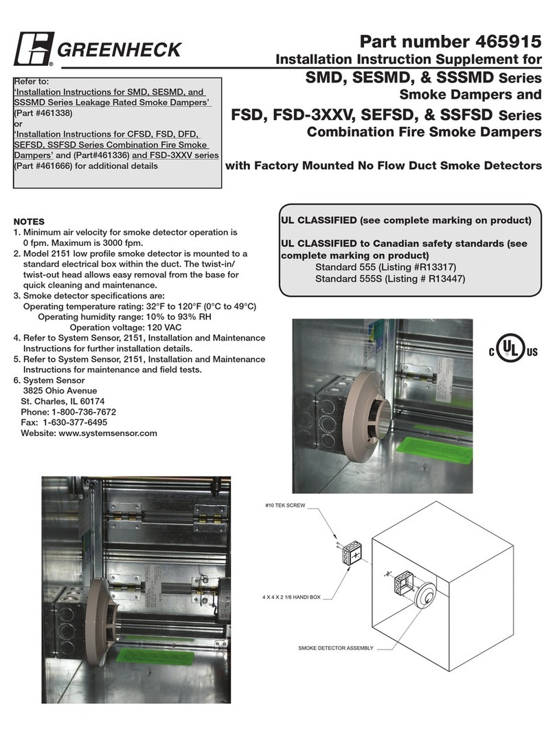 Greenheck FSD Series Installation instruction supplement
