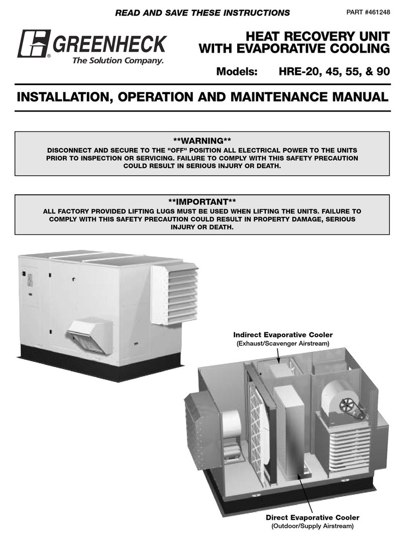 Greenheck HRE-20 Installation, operation and maintenance manual