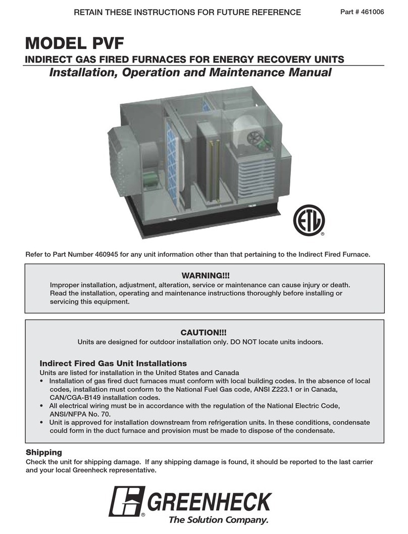 Greenheck PVF Installation, operation and maintenance manual