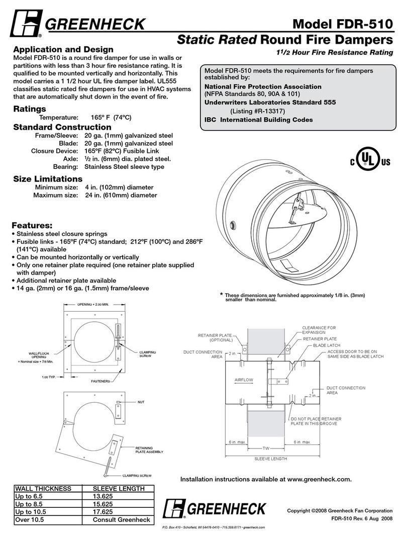 Greenheck FDR-510 User manual