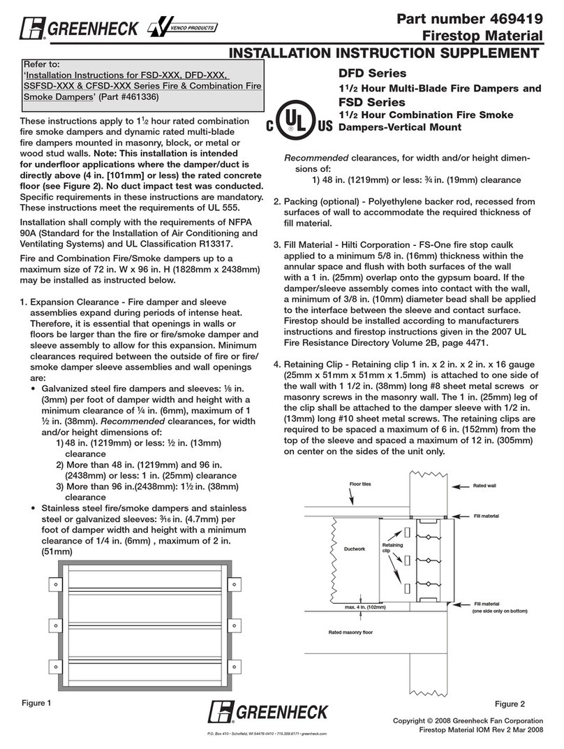 Greenheck FSD Series Owner's manual