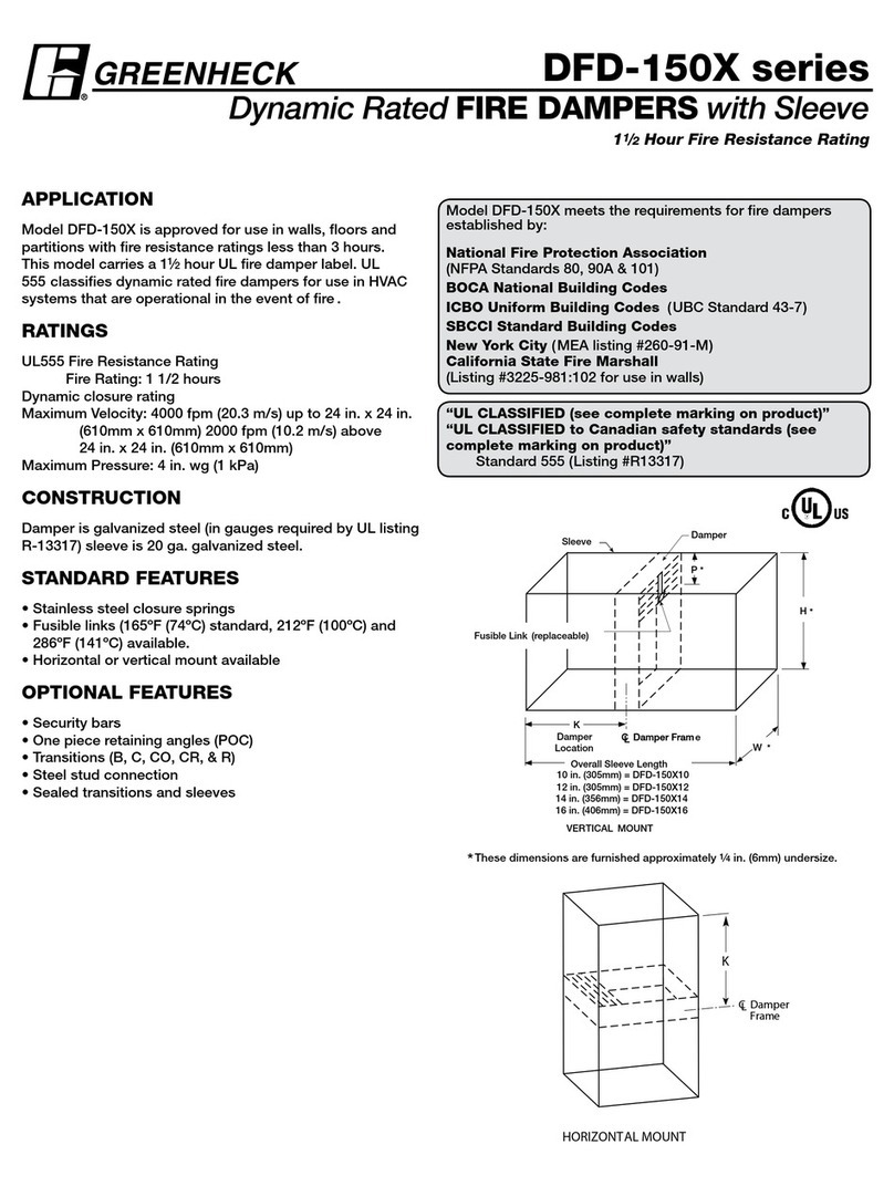 Greenheck DFD-150X series Specification sheet