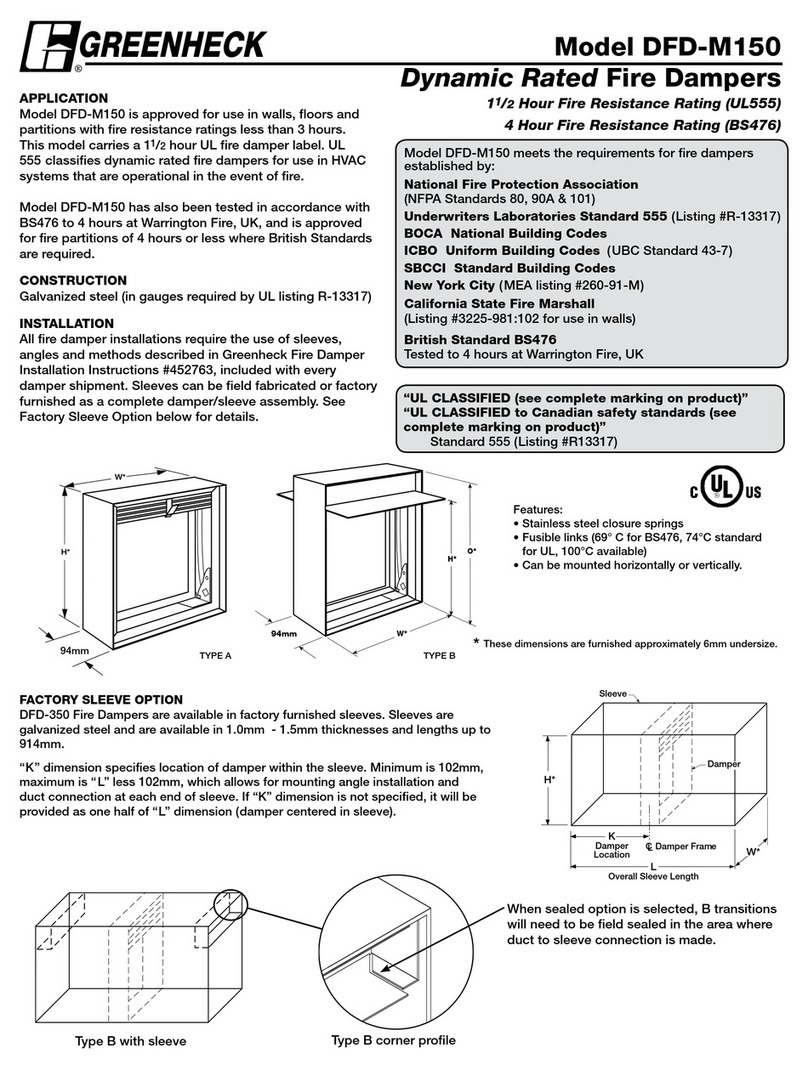 Greenheck DFD-M150 User manual