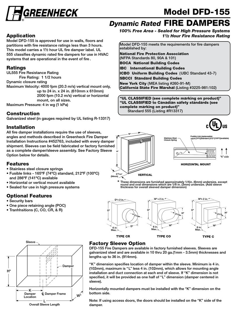 Greenheck DFD-155 User manual