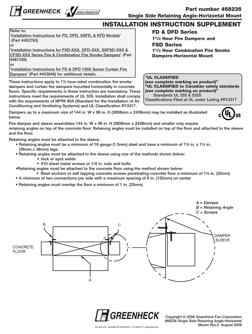 Greenheck CFSD-XXX Series Owner's manual