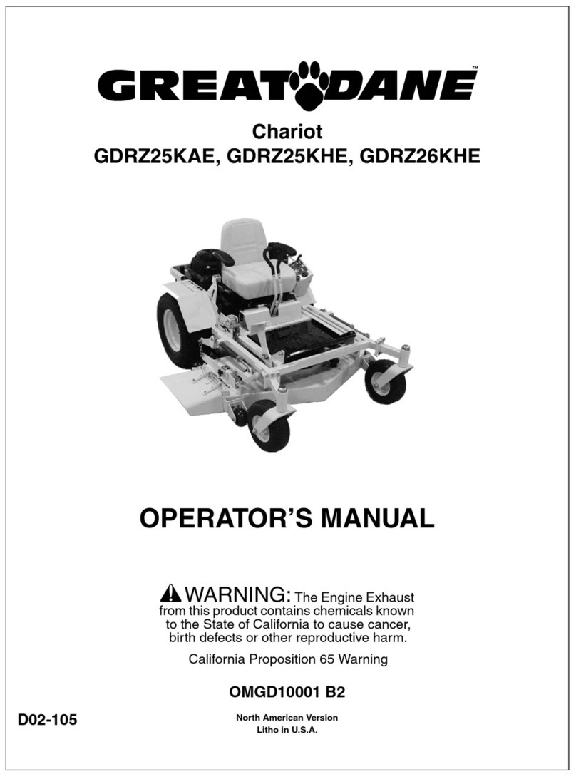 Great Dane Chariot GDRZ25KAE Operator's manual