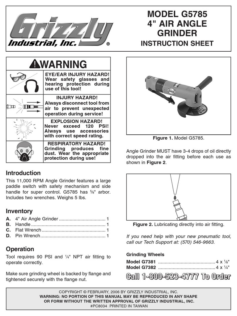 Grizzly G5785 instruction sheet