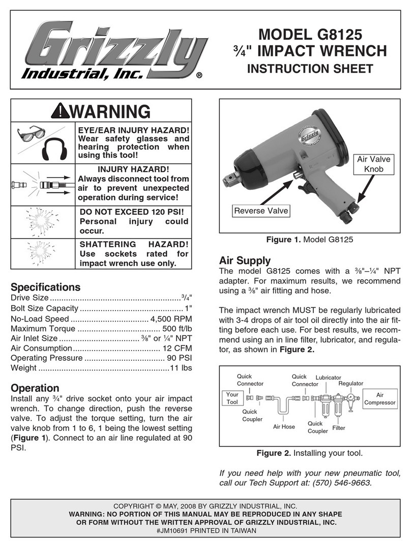Grizzly G8125 instruction sheet