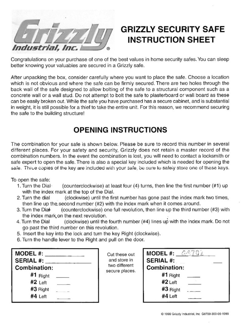 Grizzly GS702 instruction sheet