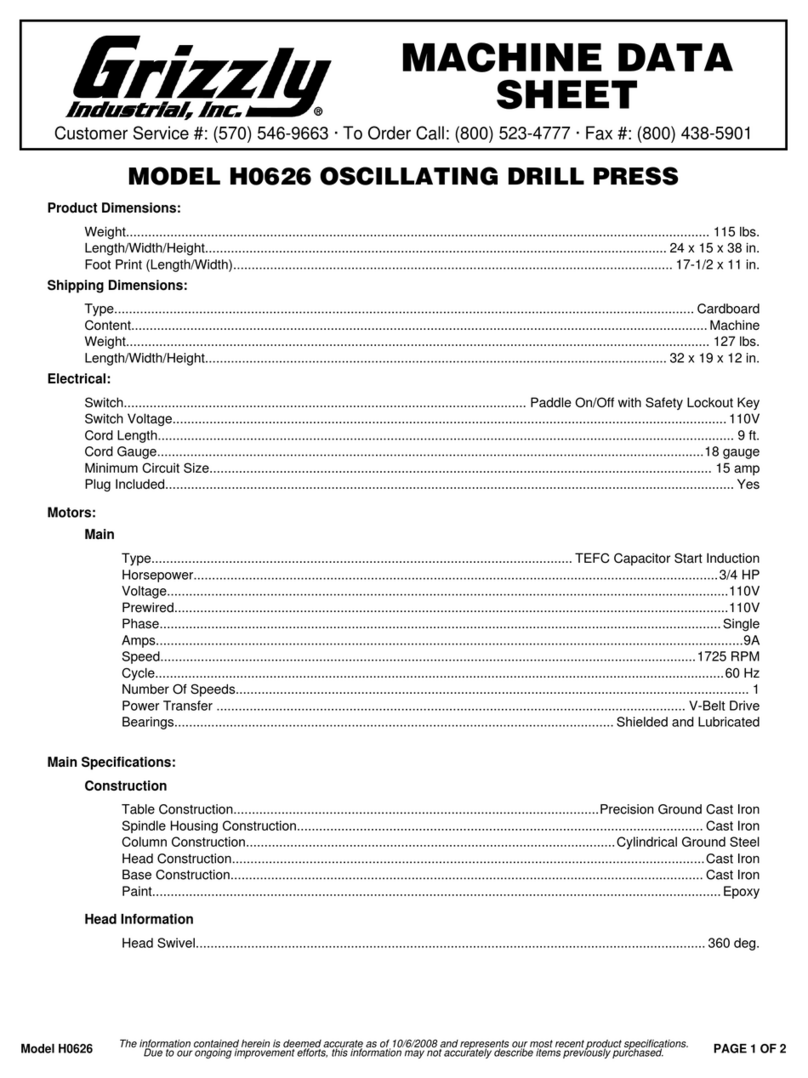 Grizzly H0626 Instruction Manual Grizzly H0626 Instruction Manual