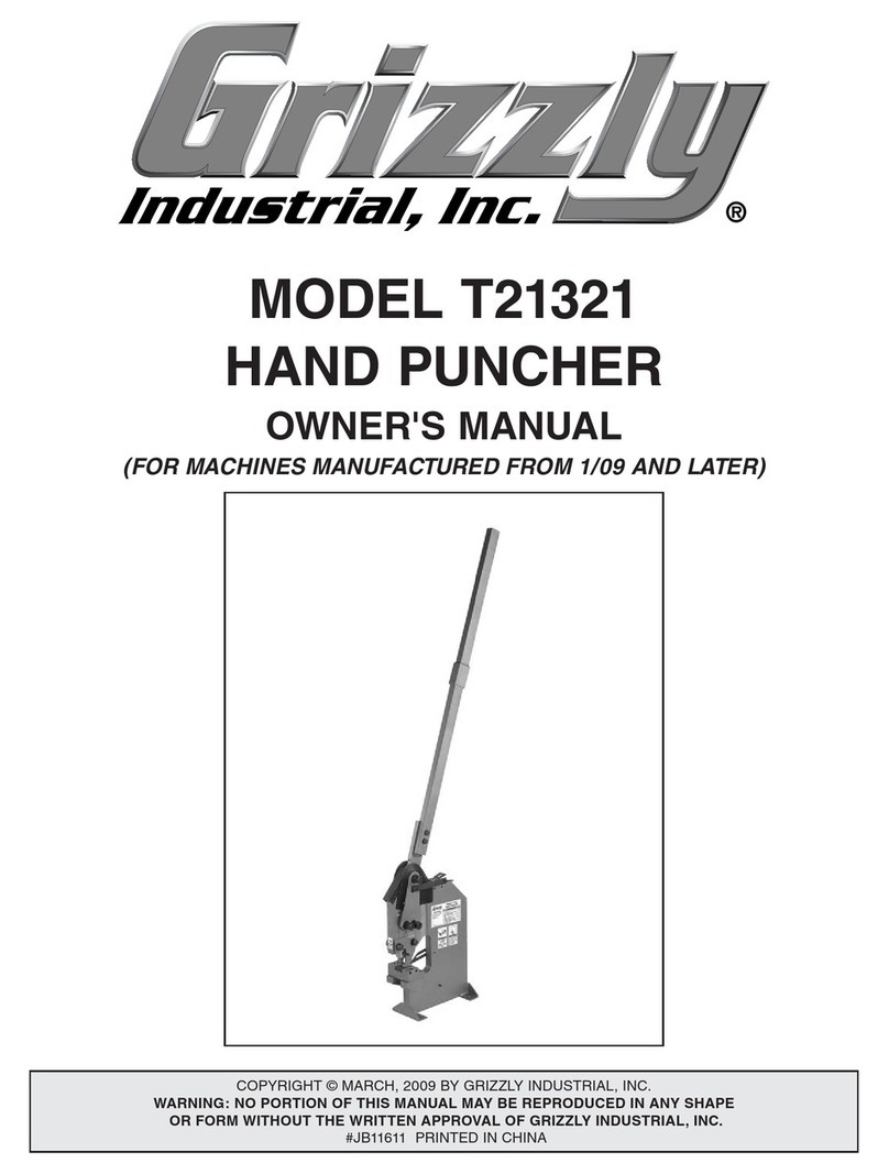 Grizzly Hand Puncher T21321 User manual