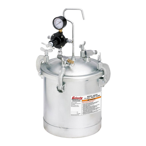 Grizzly 2 1/4 Gallon Paint Tank H6330 User manual