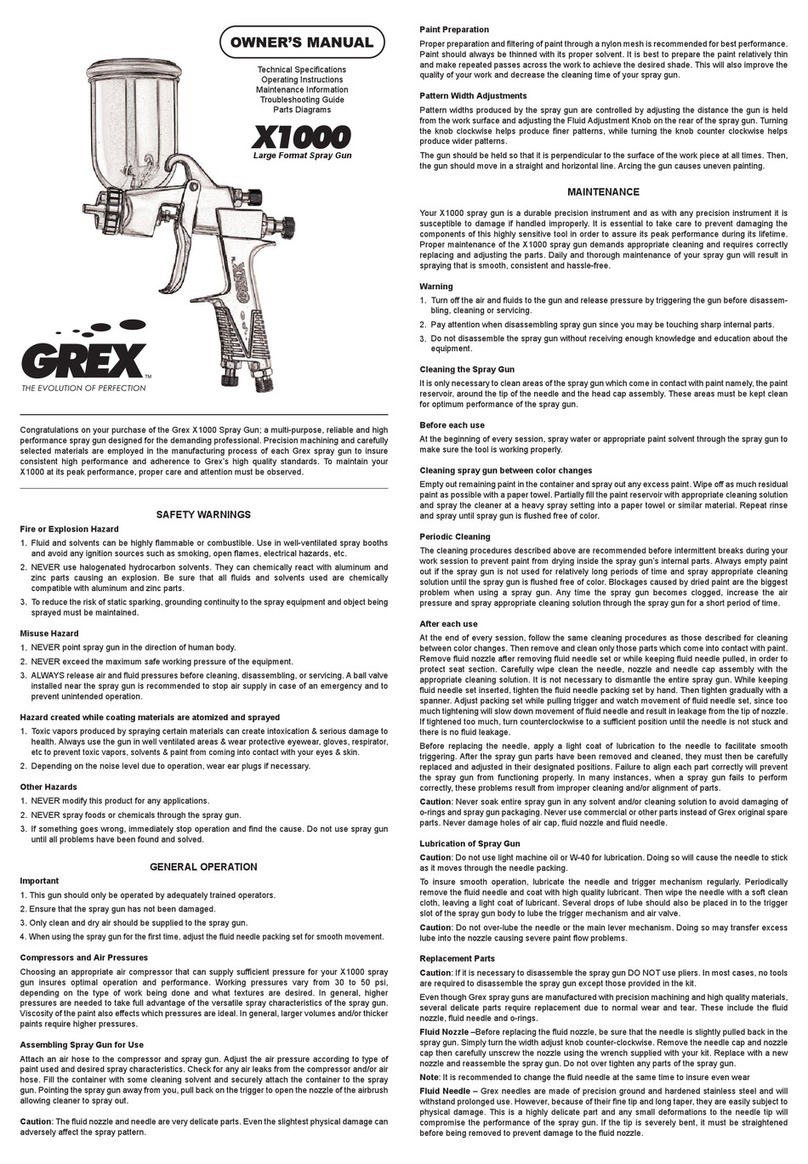 Grex X1000 owner's manual