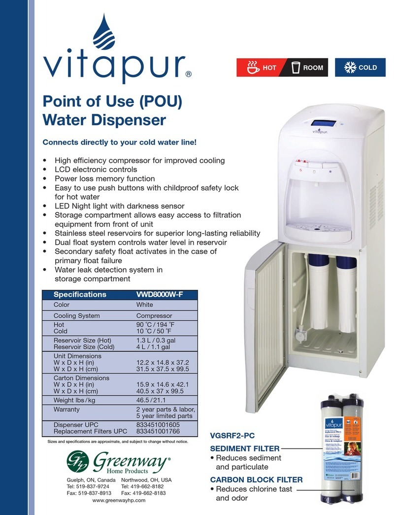 vitapur VWD8000W-F Specification sheet