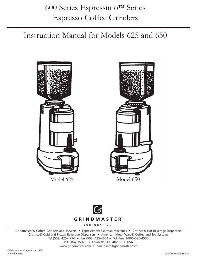 Grindmaster Espressimo 625 User manual Grindmaster Espressimo 625 User manual