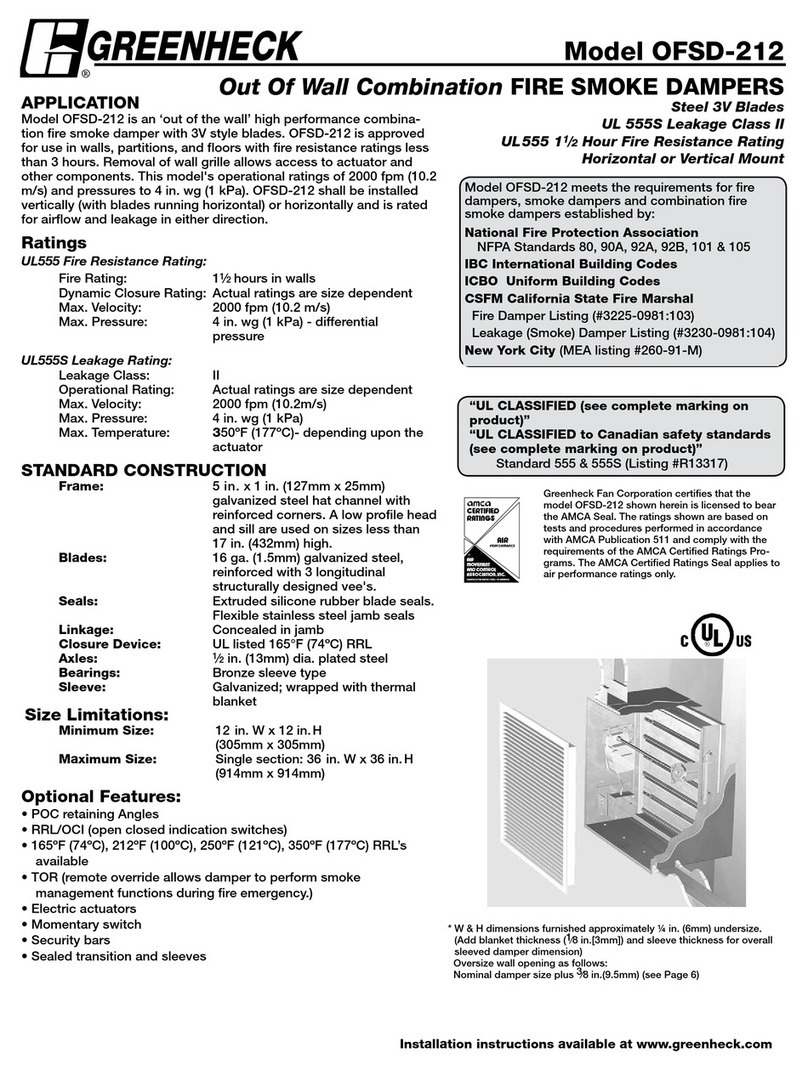 Greenheck Steel 3V Blades OFSD-212 User manual