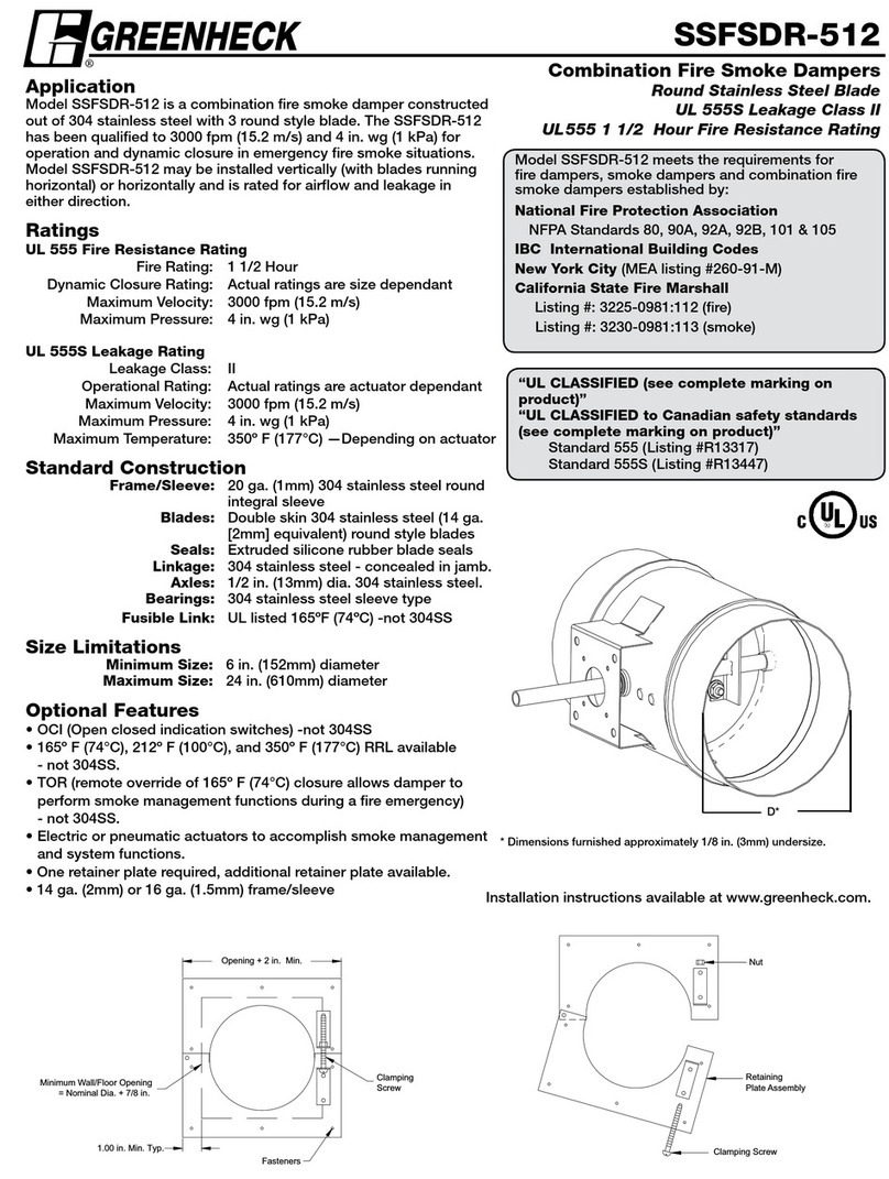 Greenheck SSFSDR-512 User manual