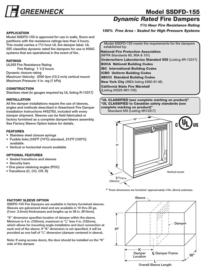Greenheck SSDFD-155 User manual