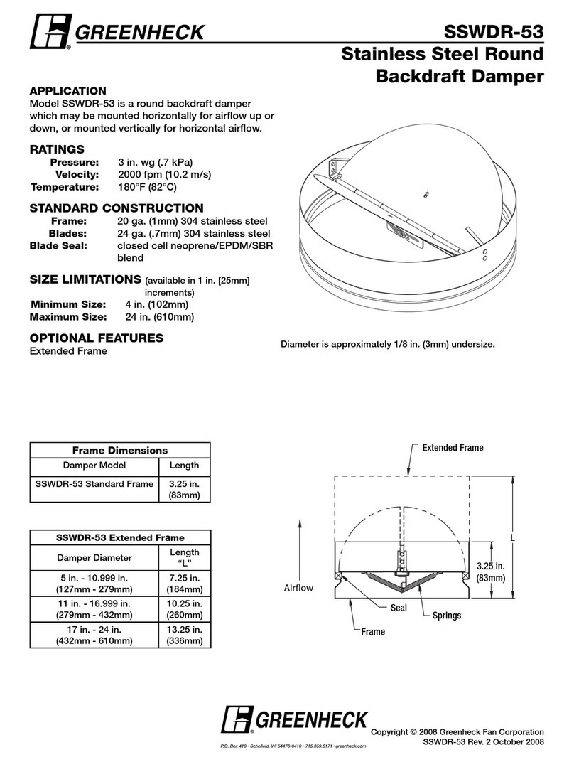 Greenheck Stainless Steel Round Backdraft Damper... User manual
