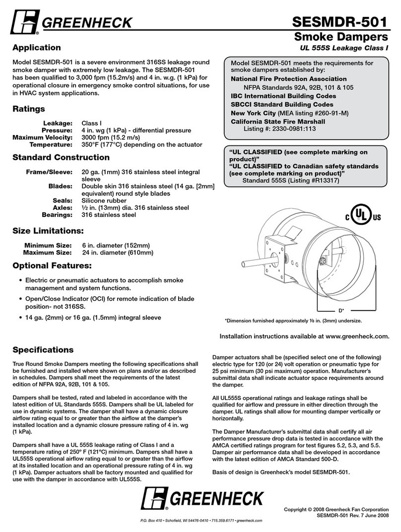 Greenheck SESMDR-501 User manual