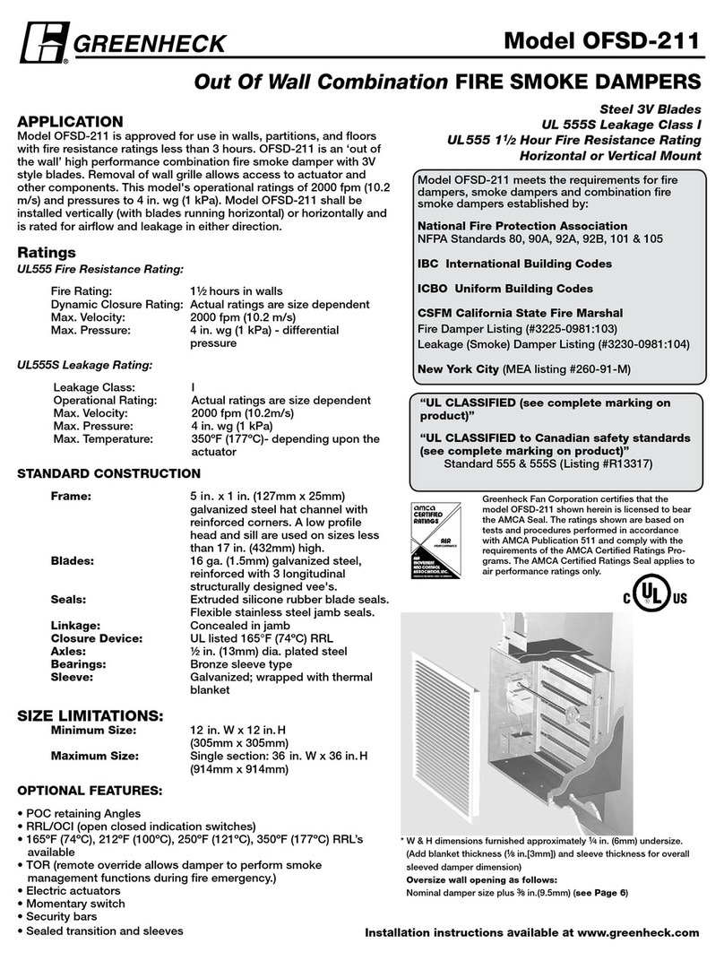 Greenheck OFSD-211 User manual