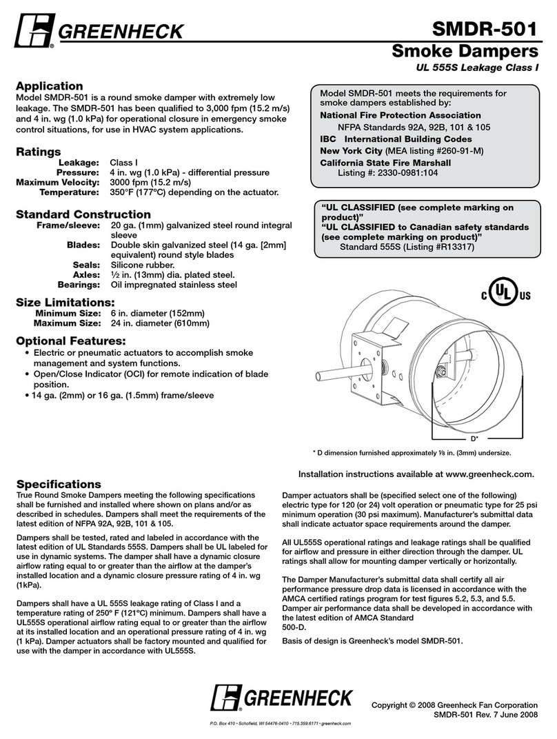 Greenheck UL555S Leakage Class I SMDR-501 User manual