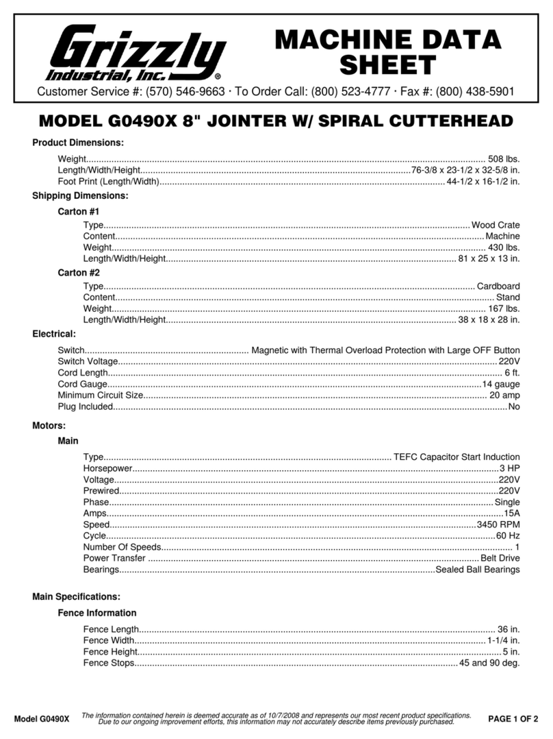 Grizzly G0490X Instruction Manual Grizzly G0490X Instruction Manual