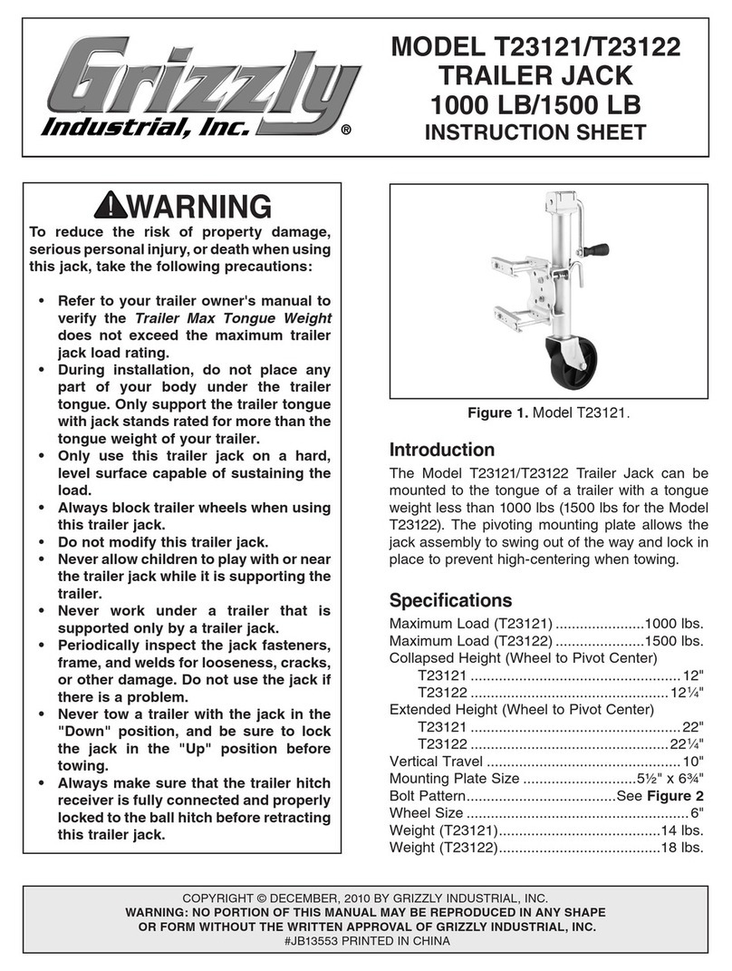 Grizzly T23121 instruction sheet