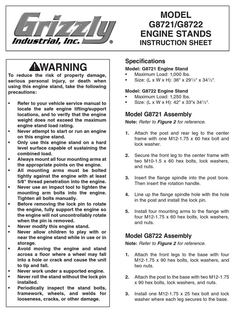 Grizzly Engine Stands G8721/G8722 instruction sheet