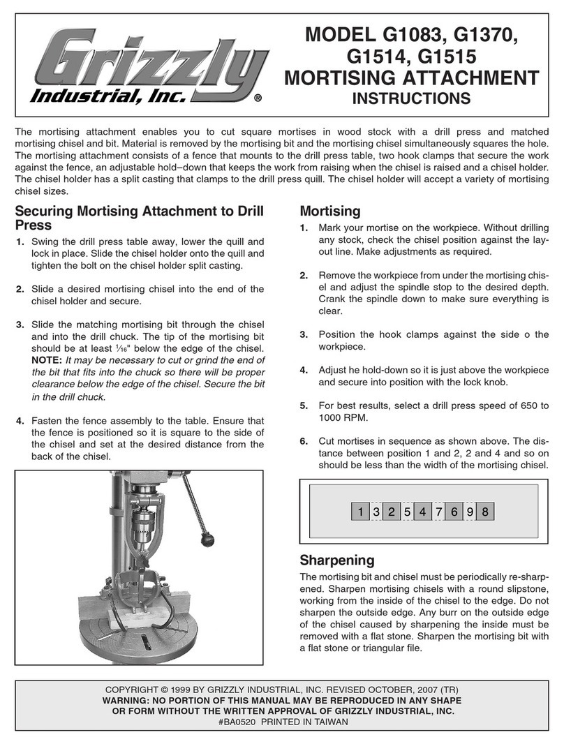 Grizzly G1083 User manual