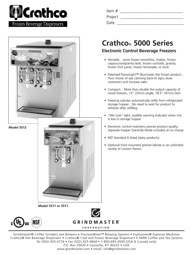 Grindmaster Crathco 5311 Specification sheet
