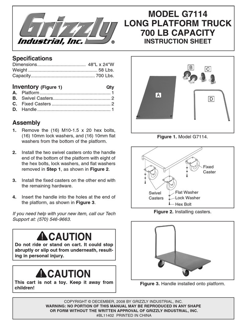 Grizzly Long Platform Truck G7114 User manual