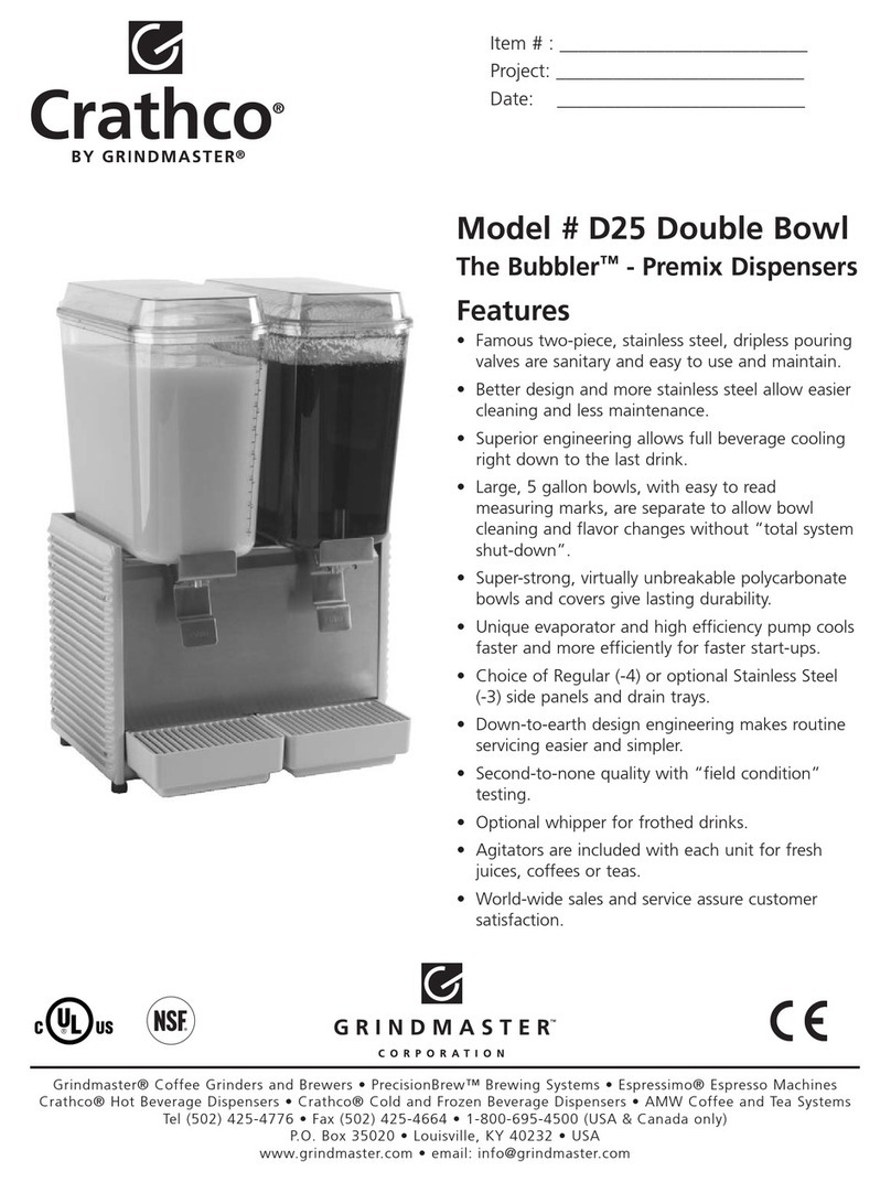 Grindmaster The Bubbler D-25 Specifications
